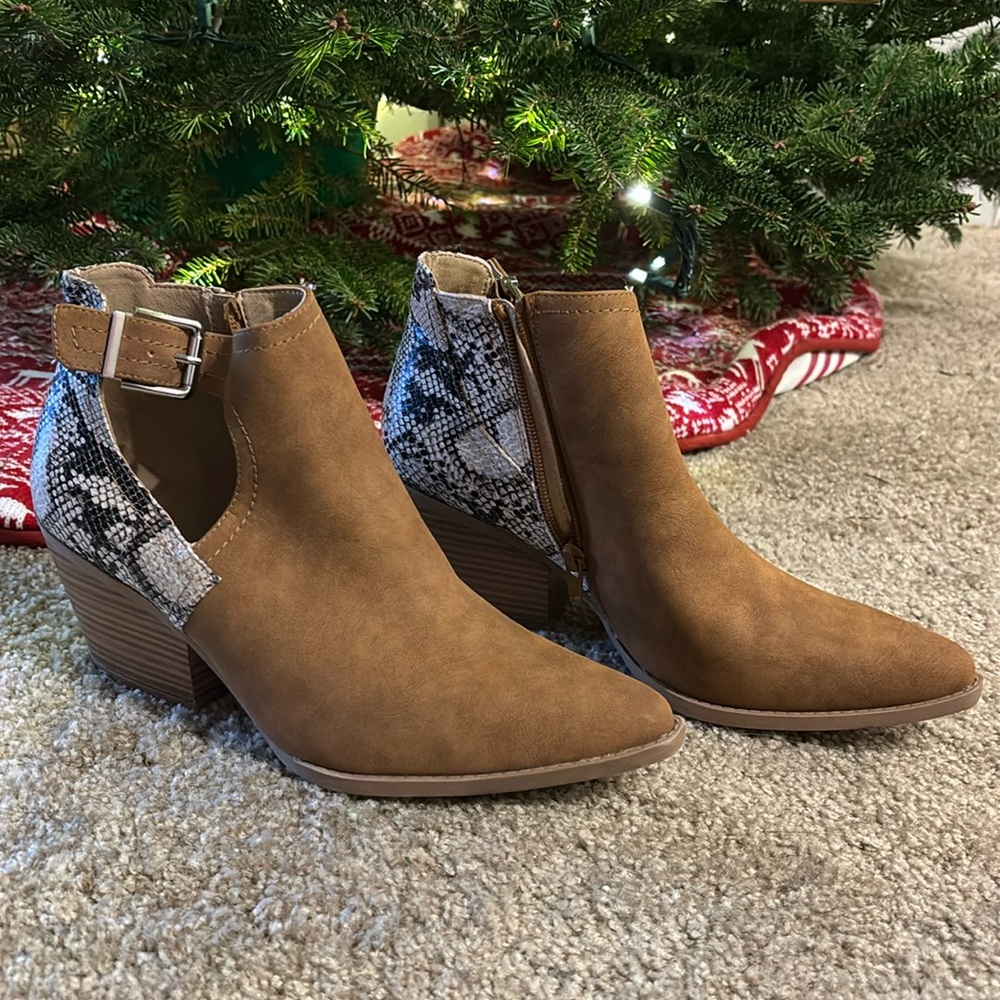Seven Dials Snake Print Bootie